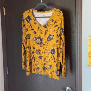 Yellow flowy long sleeve